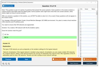 Microsoft 70-745 Implementing a Software-Defined Datacenter Practice test exam simulator test engine exam Prep practice test questions answers Image 10