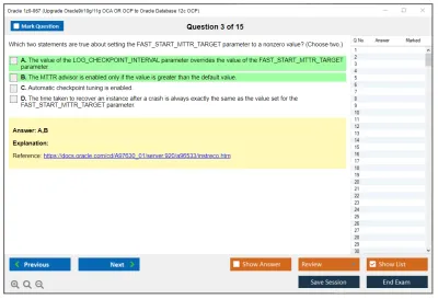 Oracle 1z0-067 Upgrade Oracle9i/10g/11g OCA OR OCP to Oracle Database 12c OCP Practice test exam simulator test engine exam Prep practice test questions answers Image 3