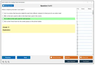 AHLEI AHLEI-CHA Certified Hotel Administrator Practice test exam simulator test engine exam Prep practice test questions answers Image 5