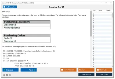 Microsoft 70-461 Querying Microsoft SQL Server 2012 Practice test exam simulator test engine exam Prep practice test questions answers Image 3