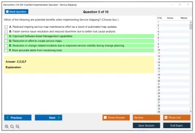ServiceNow CIS-SM Certified Implementation Specialist - Service Mapping Practice test exam simulator test engine exam Prep practice test questions answers Image 5