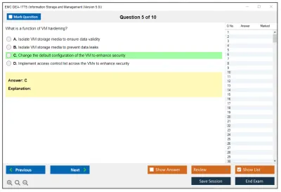 EMC DEA-1TT5 Associate - Information Storage and Management (Version 5.0) Practice test exam simulator test engine exam Prep practice test questions answers Image 5