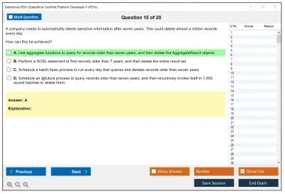 Salesforce PDII Salesforce Certified Platform Developer II Practice test exam simulator test engine exam Prep practice test questions answers Image 15