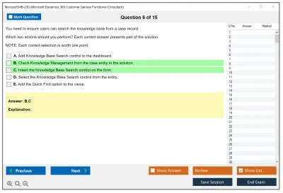 Microsoft MB-230 Microsoft Dynamics 365 for Customer Service Practice test exam simulator test engine exam Prep practice test questions answers Image 6