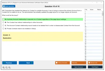 Salesforce CRT-211 Prepare for your Advanced Administrator Certification Exam Practice test exam simulator test engine exam Prep practice test questions answers Image 15