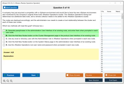 VMware 5V0-35.21 VMware vRealize Operations Specialist Practice test exam simulator test engine exam Prep practice test questions answers Image 5