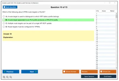 Alcatel-Lucent 4A0-104 Alcatel-Lucent Services Architecture Practice test exam simulator test engine exam Prep practice test questions answers Image 10