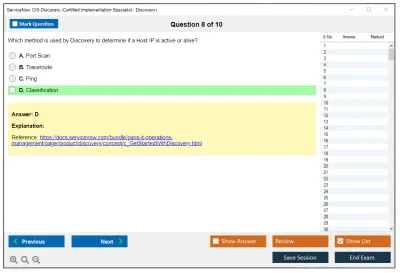 ServiceNow CIS-Discovery Certified Implementation Specialist - Discovery Practice test exam simulator test engine exam Prep practice test questions answers Image 8