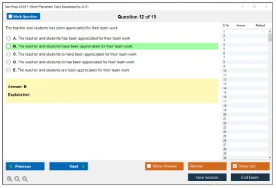 Test Prep ASSET Short Placement Tests Developed by ACT Practice test exam simulator test engine exam Prep practice test questions answers Image 12