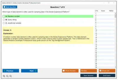 Adobe AD0-E213 Adobe Analytics Developer Professional Exam Practice test exam simulator test engine exam Prep practice test questions answers Image 7
