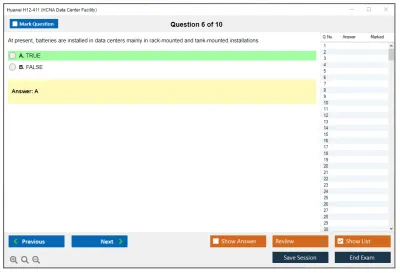 Huawei H12-411 HCNA Data Center Facility Practice test exam simulator test engine exam Prep practice test questions answers Image 6