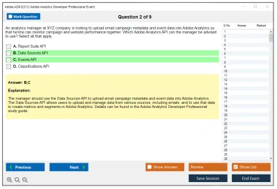 Adobe AD0-E213 Adobe Analytics Developer Professional Exam Practice test exam simulator test engine exam Prep practice test questions answers Image 2