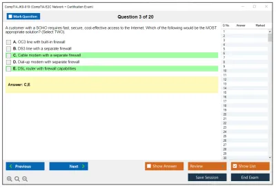 CompTIA JK0-019 CompTIA E2C Network + Certification Exam Practice test exam simulator test engine exam Prep practice test questions answers Image 3