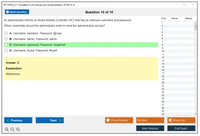 HP HPE6-A71 Aruba Certified Mobility Professional Exam Practice test exam simulator test engine exam Prep practice test questions answers Image 10