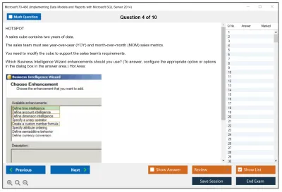 Microsoft 70-466 Implementing Data Models and Reports with Microsoft SQL Server 2014 Practice test exam simulator test engine exam Prep practice test questions answers Image 4