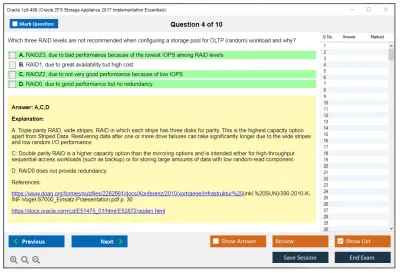 Oracle 1z0-499 Oracle ZFS Storage Appliance 2017 Implementation Essentials Practice test exam simulator test engine exam Prep practice test questions answers Image 4