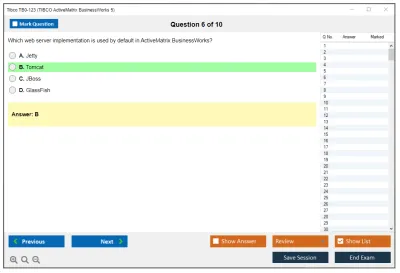 Tibco TB0-123 TIBCO ActiveMatrix BusinessWorks 5 Practice test exam simulator test engine exam Prep practice test questions answers Image 6