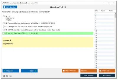 LPI 010-160 Linux Essentials Certificate Exam - version 1.6 Practice test exam simulator test engine exam Prep practice test questions answers Image 7