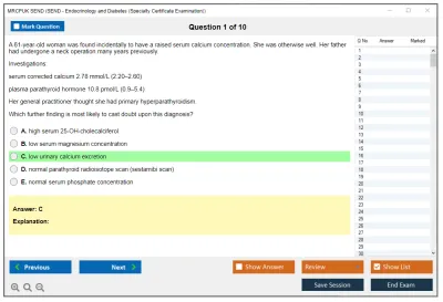 MRCPUK SEND SEND - Endocrinology and Diabetes (Specialty Certificate Examination) Practice test exam simulator test engine exam Prep practice test questions answers Image 1
