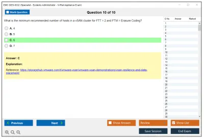 EMC DES-6332 Specialist - Systems Administrator, VxRail Appliance Exam Practice test exam simulator test engine exam Prep practice test questions answers Image 10