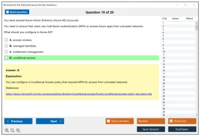Microsoft AZ-400 Microsoft Azure DevOps Solutions Practice test exam simulator test engine exam Prep practice test questions answers Image 15
