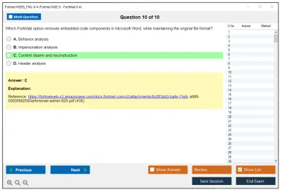 Fortinet NSE6_FML-6.4 Fortinet NSE 6 - FortiMail 6.4 Practice test exam simulator test engine exam Prep practice test questions answers Image 10