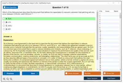 CompTIA CS0-003 CompTIA CyberSecurity Analyst CySA+ Certification Exam Practice test exam simulator test engine exam Prep practice test questions answers Image 7