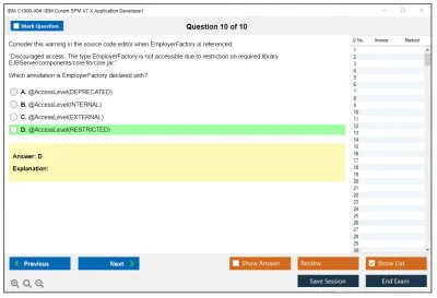 IBM C1000-004 IBM Cúram SPM V7.X Application Developer Practice test exam simulator test engine exam Prep practice test questions answers Image 10