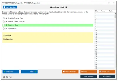 PRINCE2 PRINCE2-Re-Registration PRINCE2 Re-Registration Practice test exam simulator test engine exam Prep practice test questions answers Image 13